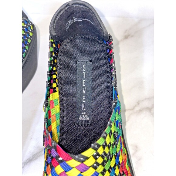 Steven By Steve Madden Womens Betsi Multicolor Stretch Woven Wedge Shoes Size 9 - Picture 6 of 11